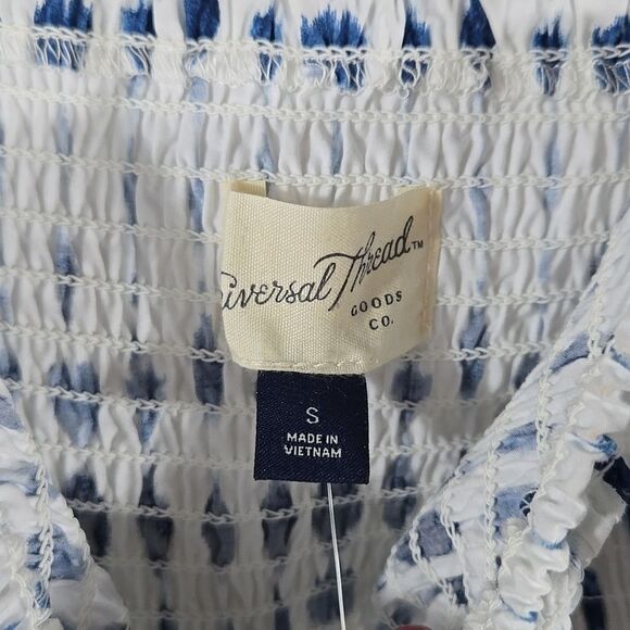 Smocked Cut-Out Blue Tie-Dye Maxi Dress Sleeveless Sundress NWT Universal Thread - Picture 7 of 13